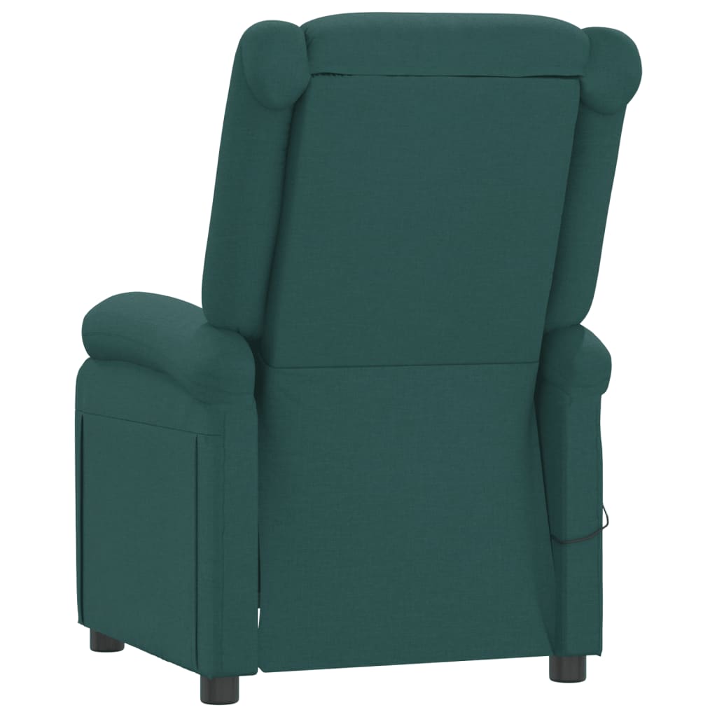 Elektrické Polohovací Křeslo Tmavě Zelené Textil