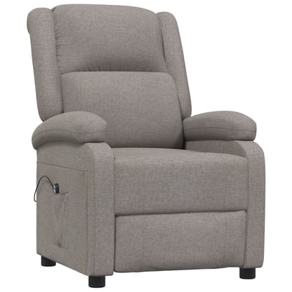Elektrické Polohovací Křeslo Taupe Textil