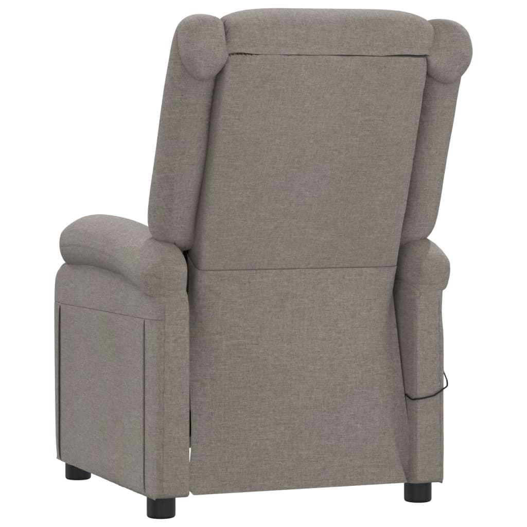 Elektrické Polohovací Křeslo Taupe Textil