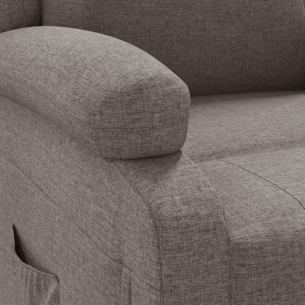 Elektrické Polohovací Křeslo Taupe Textil