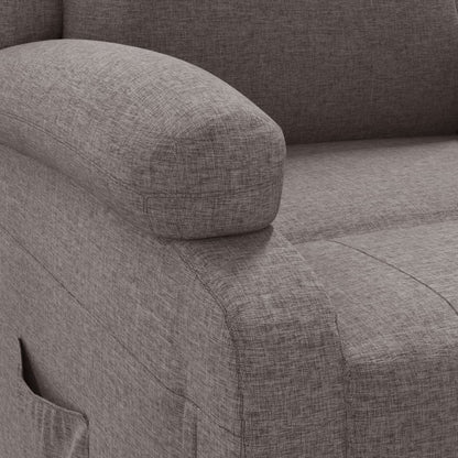 Elektrické Polohovací Křeslo Taupe Textil
