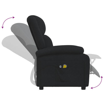 Elektrické Masážní Křeslo Černé Textil