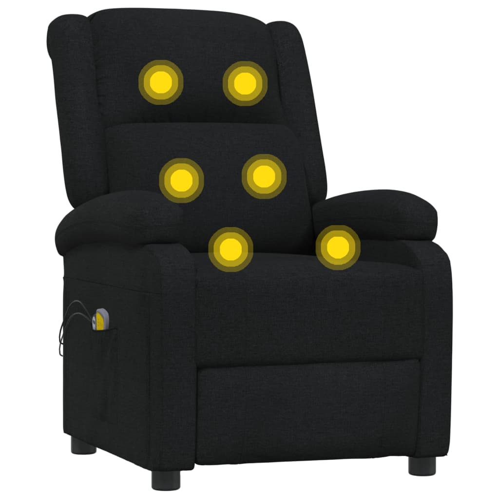 Elektrické Masážní Křeslo Černé Textil