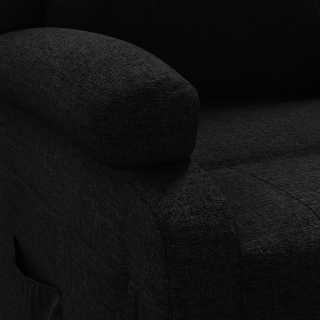 Elektrické Masážní Křeslo Černé Textil