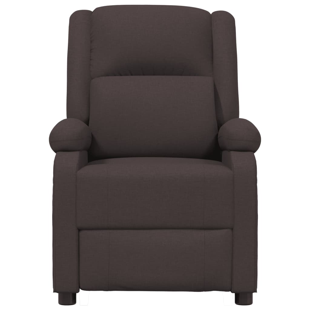 Elektrické Masážní Křeslo Tmavě Hnědé Textil