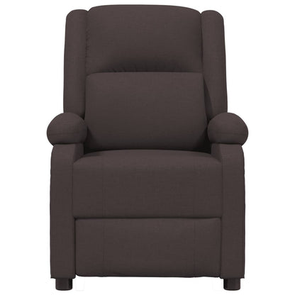 Elektrické Masážní Křeslo Tmavě Hnědé Textil