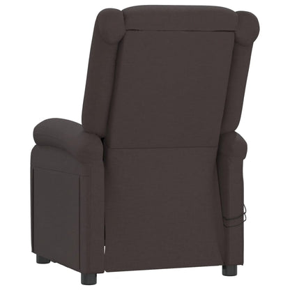 Elektrické Masážní Křeslo Tmavě Hnědé Textil