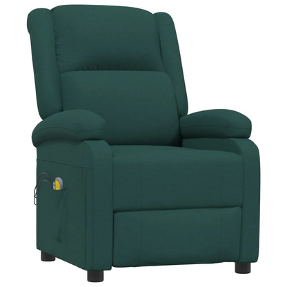Elektrické Masážní Křeslo Tmavě Zelené Textil