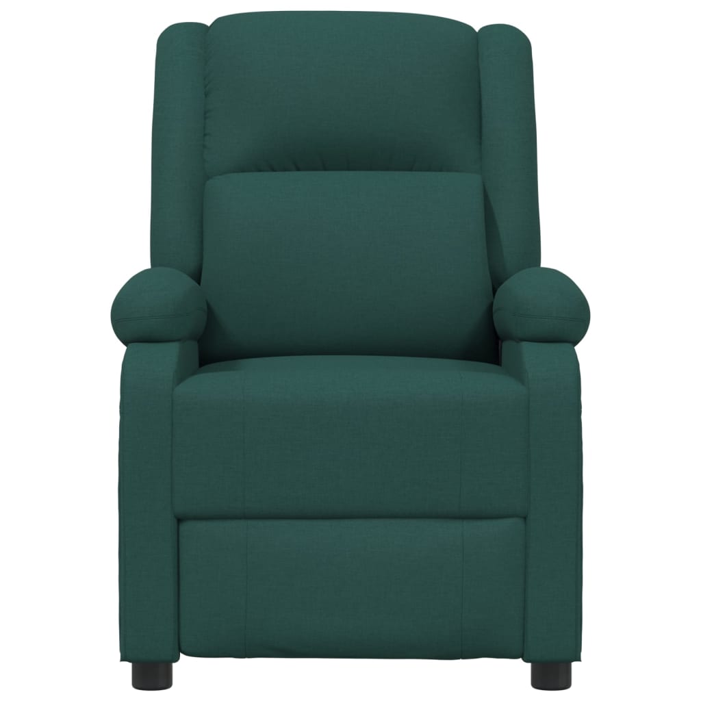 Elektrické Masážní Křeslo Tmavě Zelené Textil