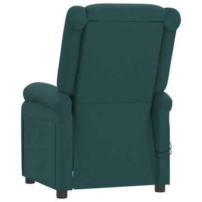 Elektrické Masážní Křeslo Tmavě Zelené Textil