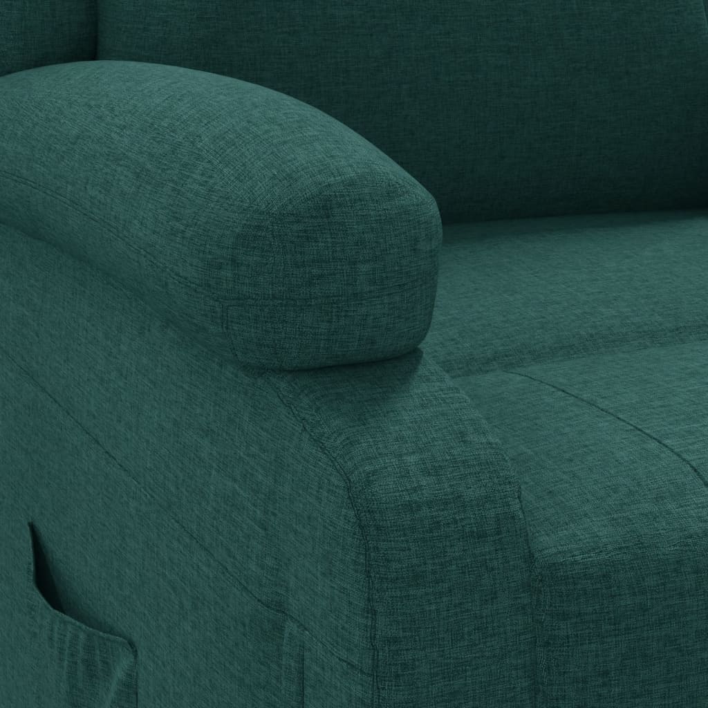 Elektrické Masážní Křeslo Tmavě Zelené Textil