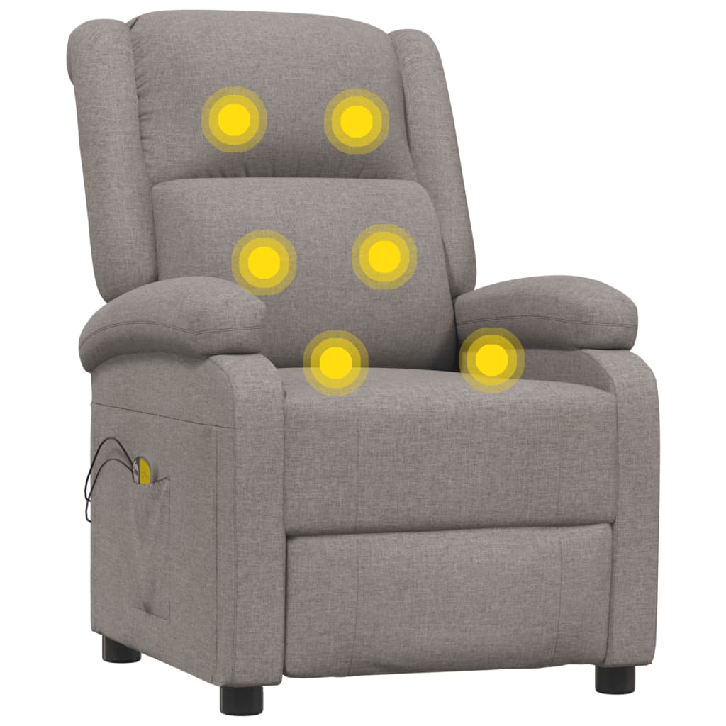 Elektrické Masážní Křeslo Taupe Textil