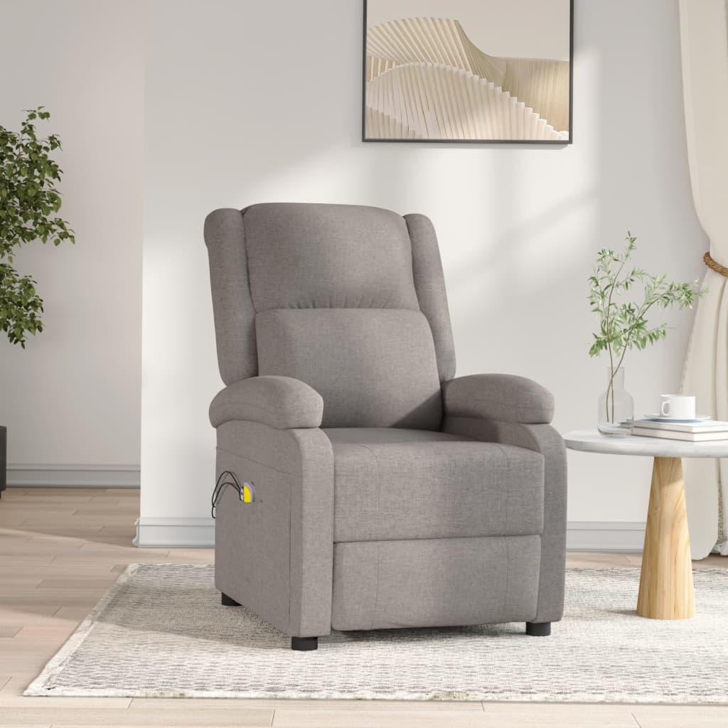 Elektrické Masážní Křeslo Taupe Textil
