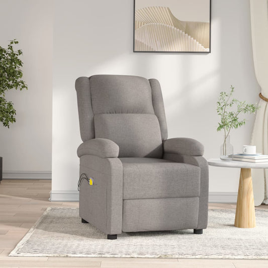 Elektrické Masážní Křeslo Taupe Textil