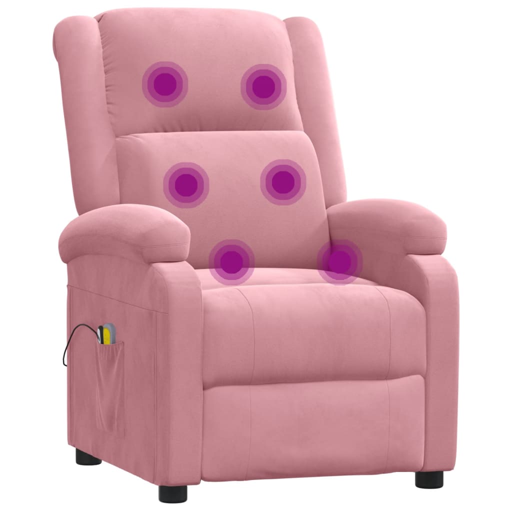 Elektrické Masážní Křeslo Růžové Samet