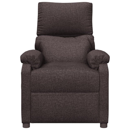 Elektrické Polohovací Křeslo Tmavě Hnědé Textil