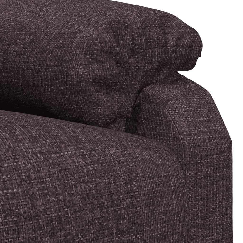 Elektrické Polohovací Křeslo Tmavě Hnědé Textil