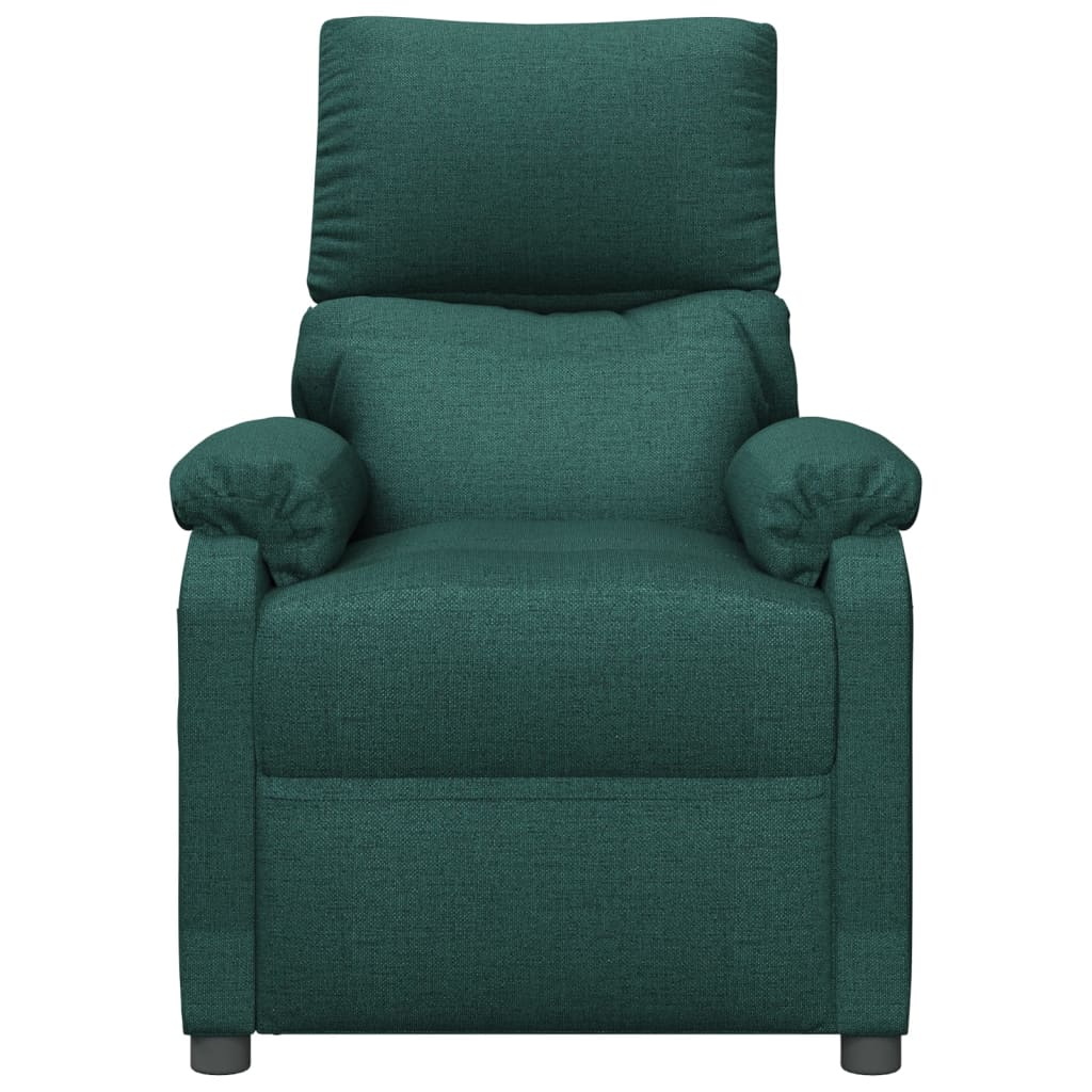 Elektrické Polohovací Křeslo Tmavě Zelené Textil