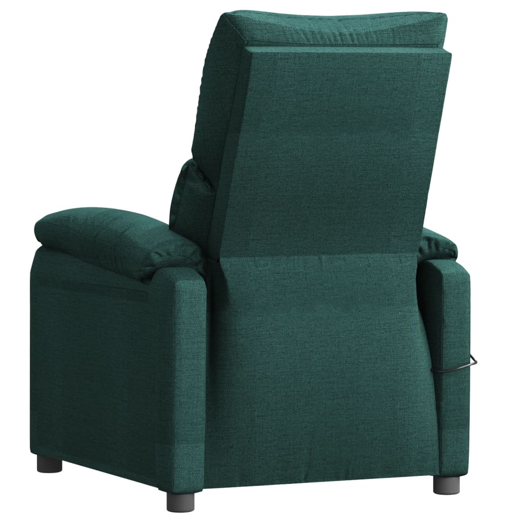 Elektrické Polohovací Křeslo Tmavě Zelené Textil