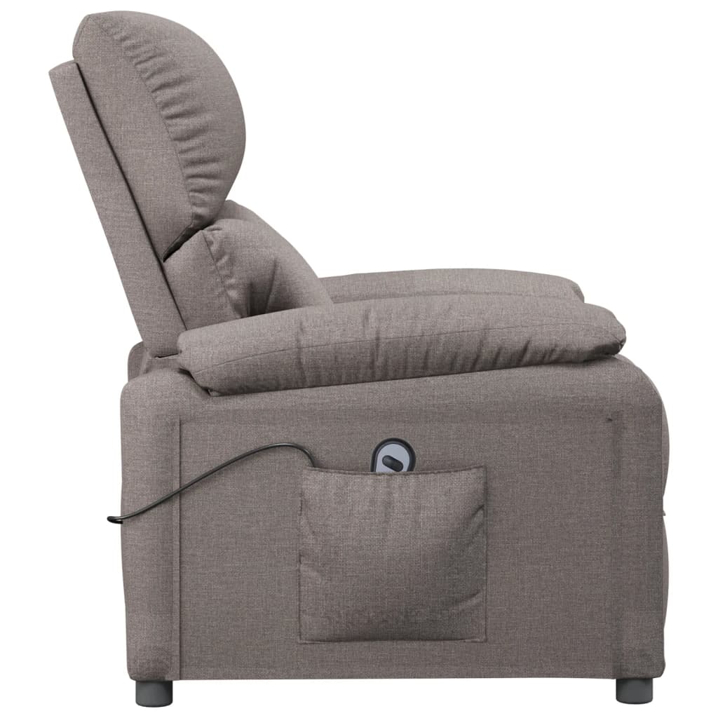 Elektrické Polohovací Křeslo Taupe Textil