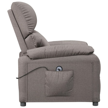 Elektrické Polohovací Křeslo Taupe Textil
