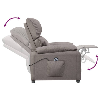 Elektrické Polohovací Křeslo Taupe Textil