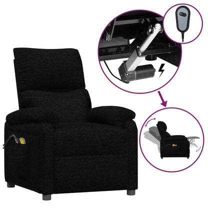 Elektrické Masážní Křeslo Černé Textil