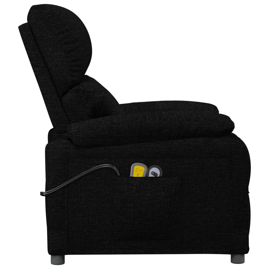 Elektrické Masážní Křeslo Černé Textil