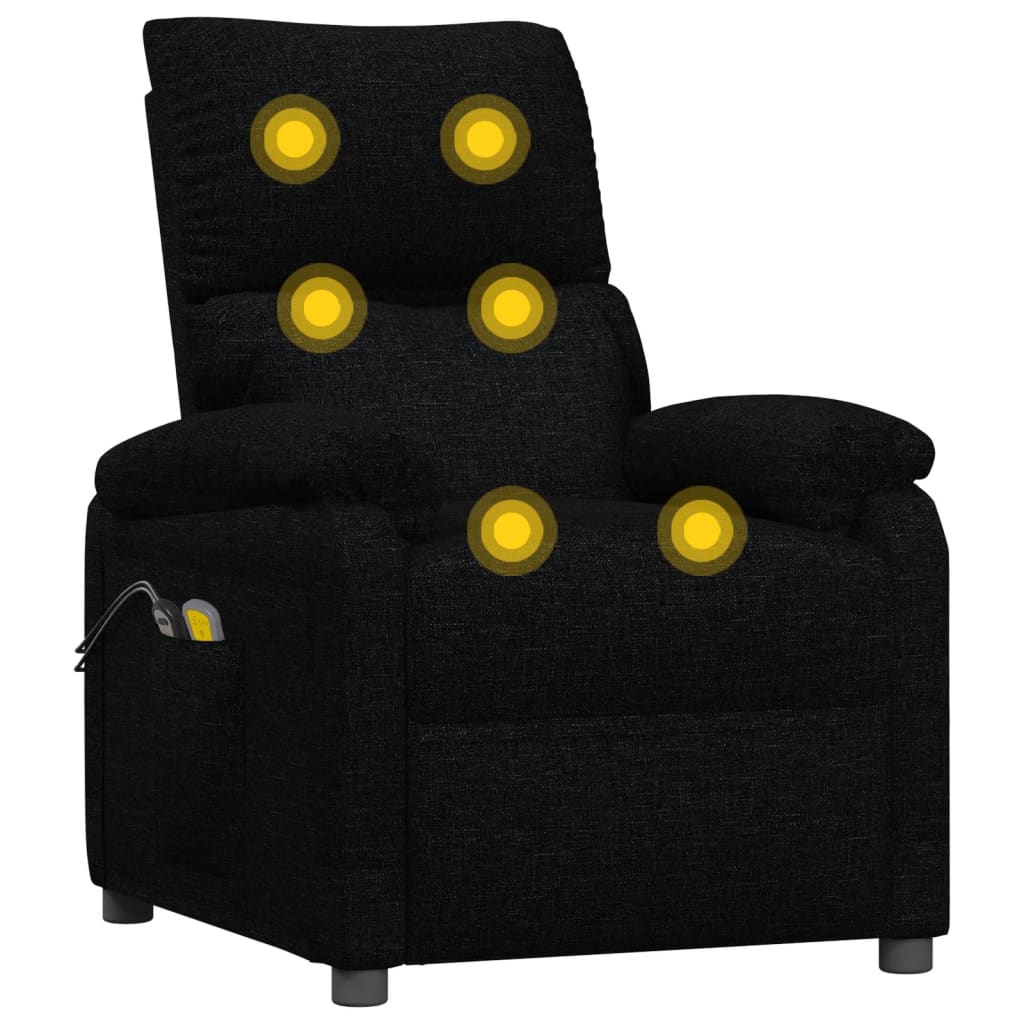 Elektrické Masážní Křeslo Černé Textil