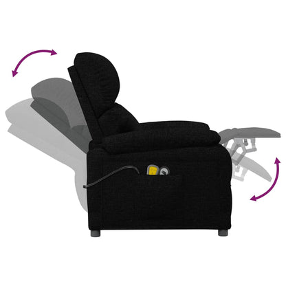 Elektrické Masážní Křeslo Černé Textil
