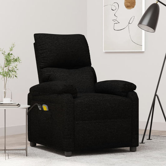 Elektrické Masážní Křeslo Černé Textil