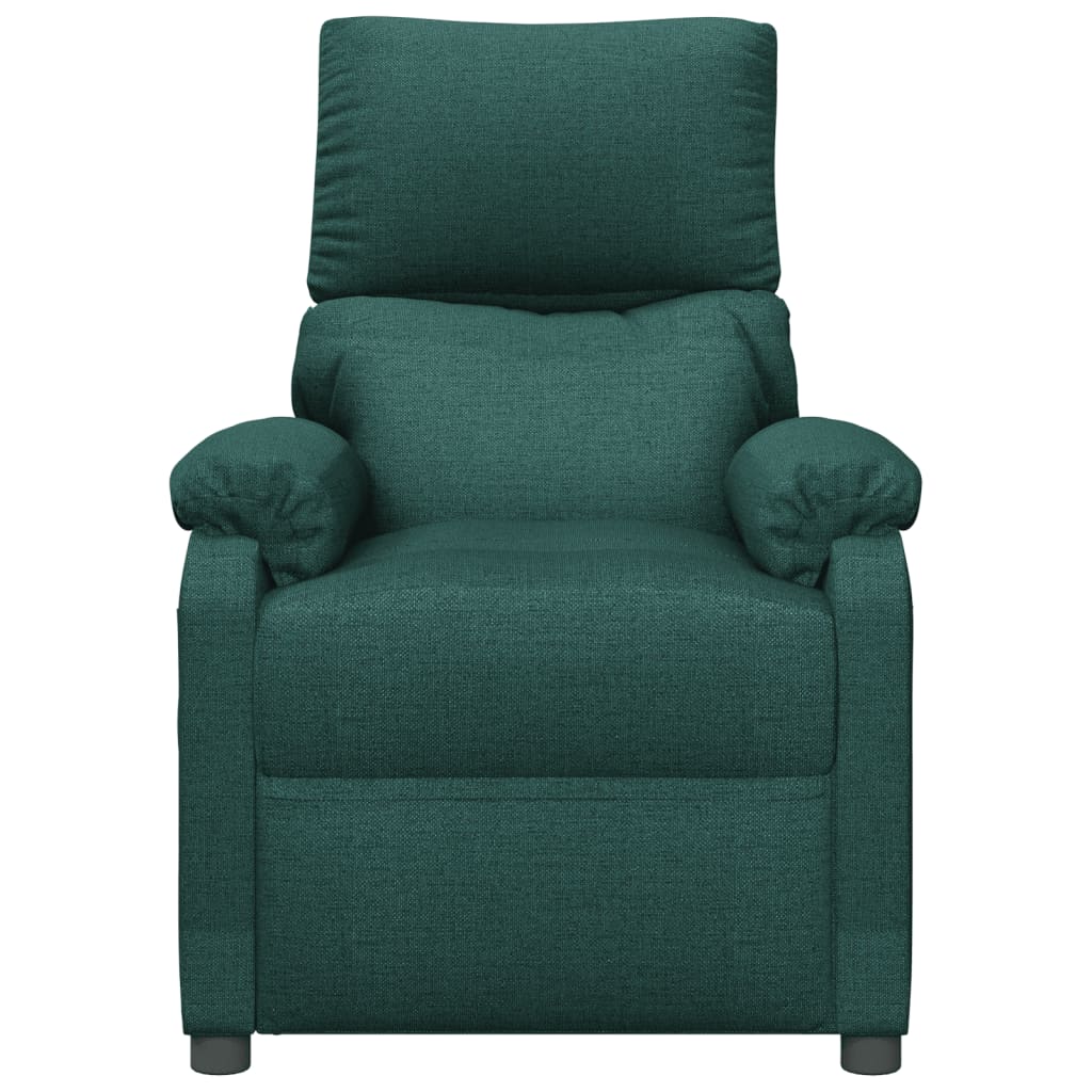 Elektrické Masážní Křeslo Tmavě Zelené Textil