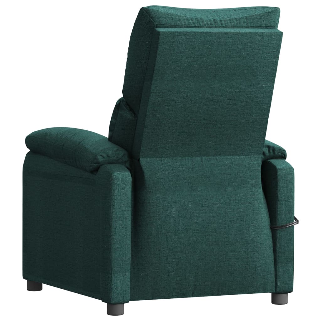 Elektrické Masážní Křeslo Tmavě Zelené Textil