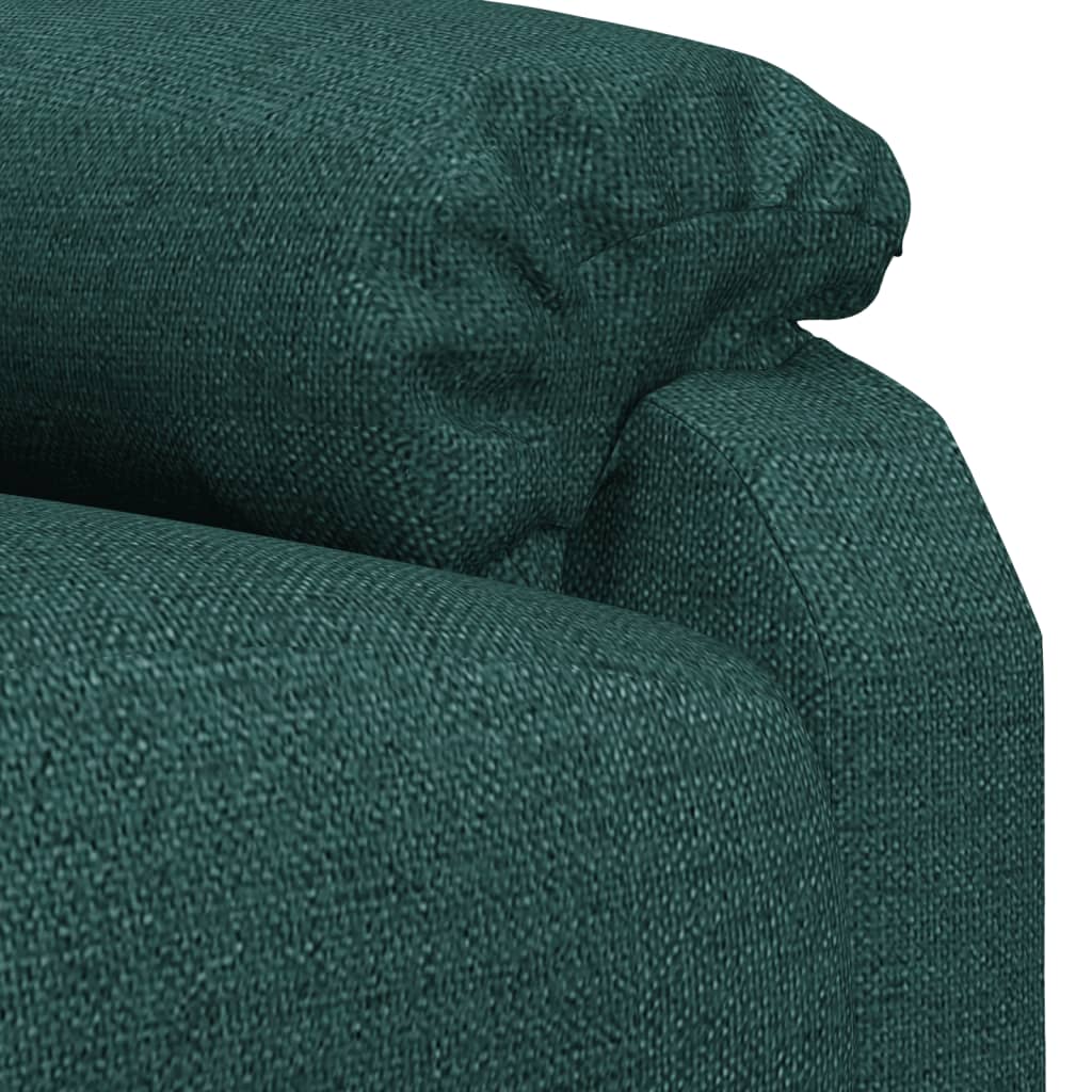Elektrické Masážní Křeslo Tmavě Zelené Textil