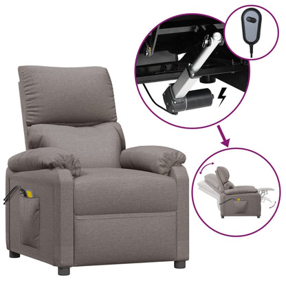 Elektrické Masážní Křeslo Taupe Textil