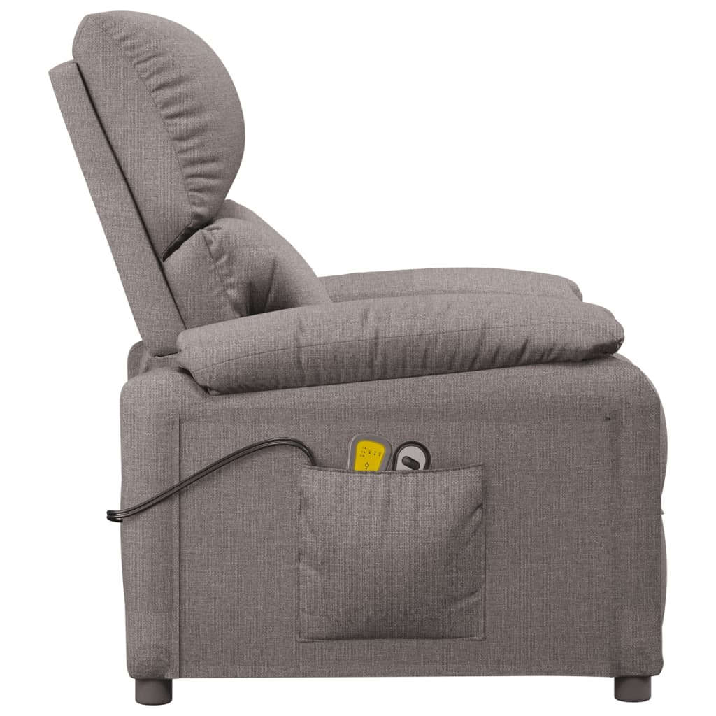 Elektrické Masážní Křeslo Taupe Textil
