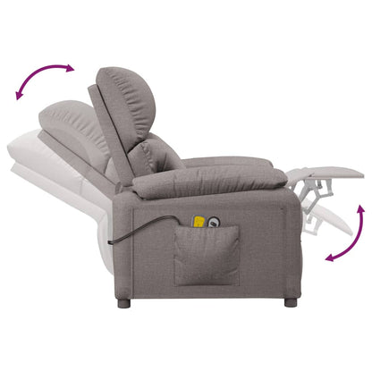 Elektrické Masážní Křeslo Taupe Textil