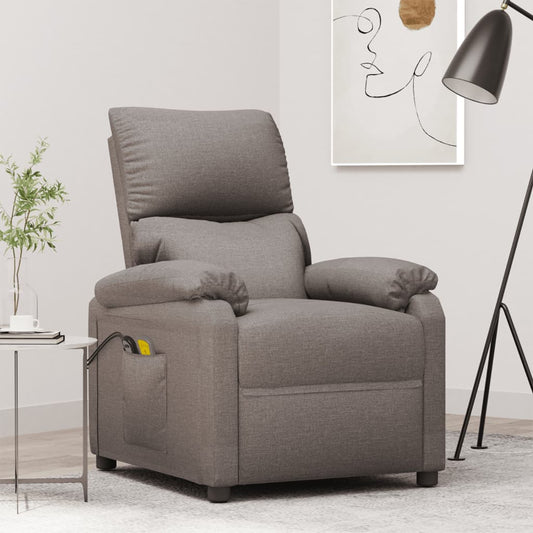 Elektrické Masážní Křeslo Taupe Textil