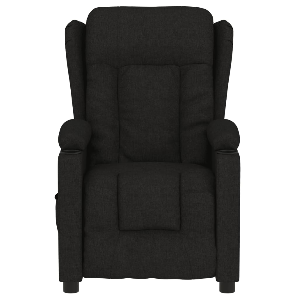 Elektrické Polohovací Křeslo Černé Textil