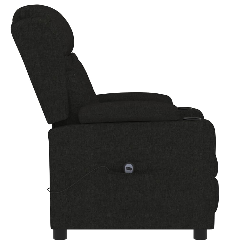 Elektrické Polohovací Křeslo Černé Textil