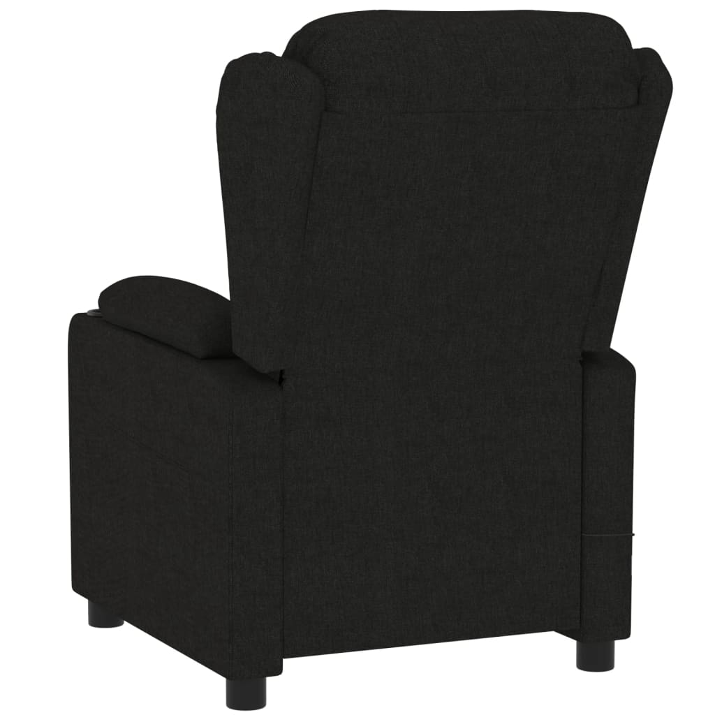 Elektrické Polohovací Křeslo Černé Textil
