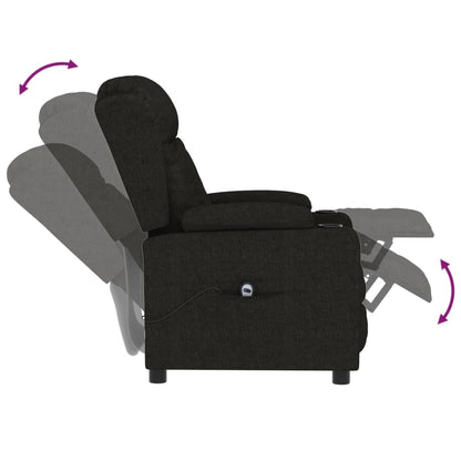 Elektrické Polohovací Křeslo Černé Textil
