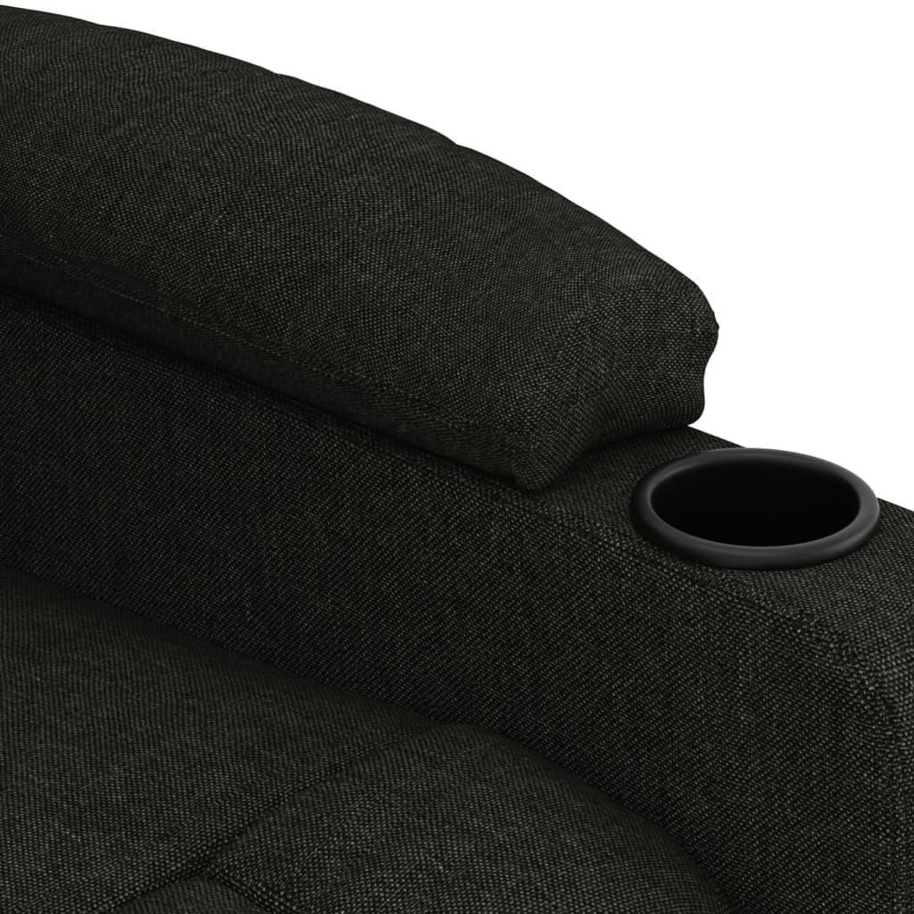 Elektrické Polohovací Křeslo Černé Textil