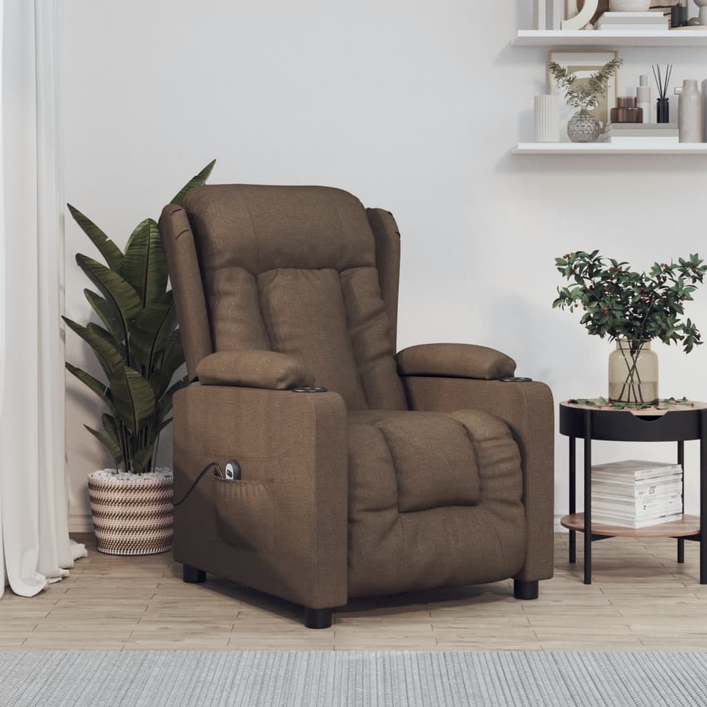 Elektrické Polohovací Křeslo Černé Textil
