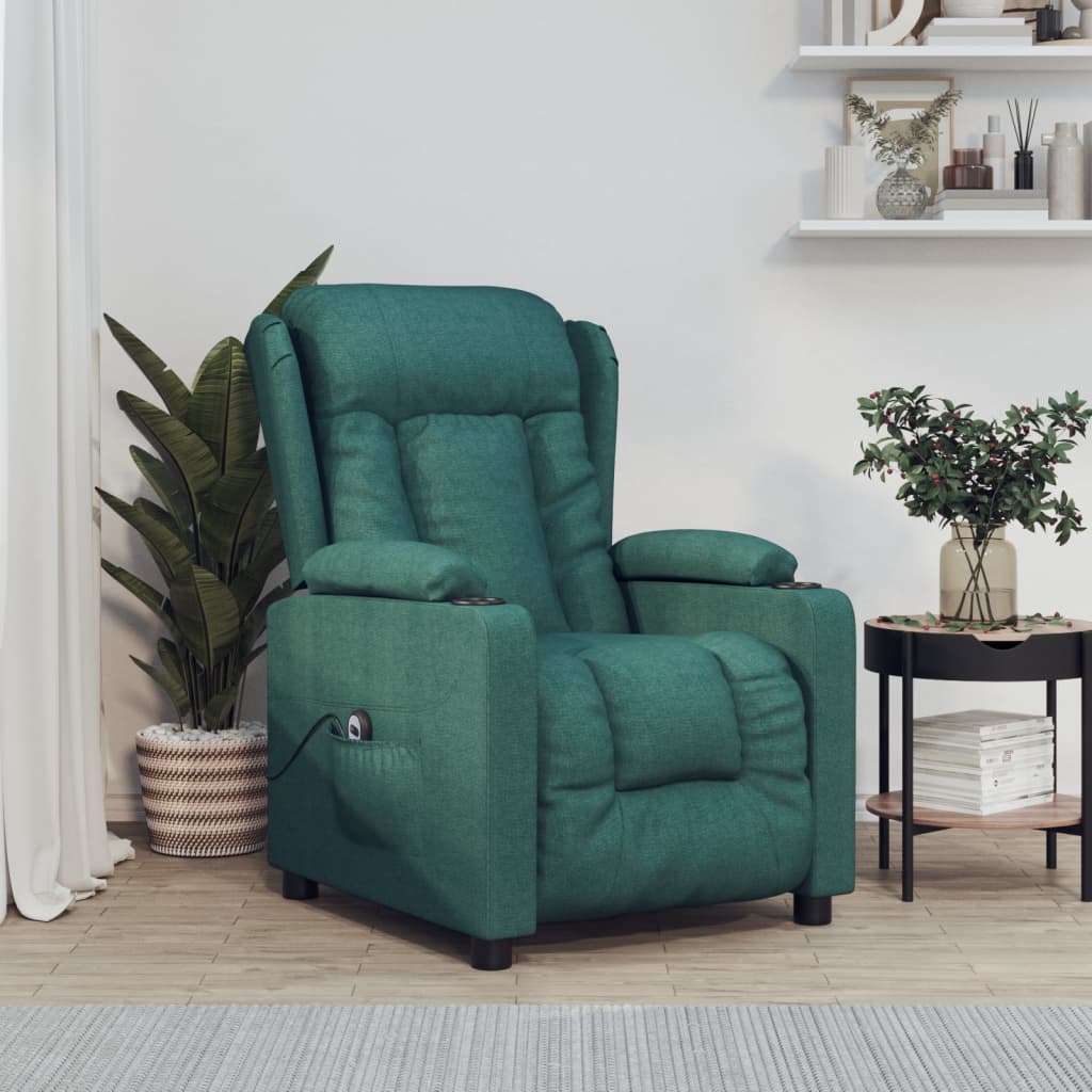Elektrické Polohovací Křeslo Černé Textil