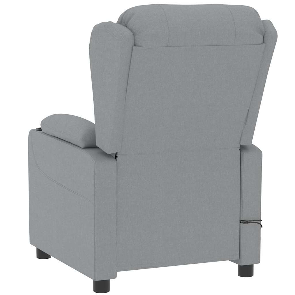 Elektrické Masážní Křeslo Světle Šedé Textil