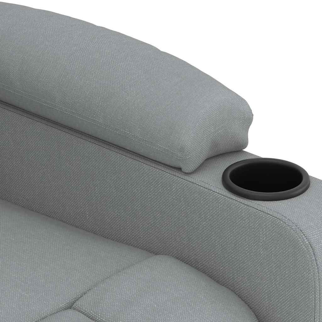 Elektrické Masážní Křeslo Světle Šedé Textil