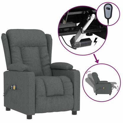 Elektrické Masážní Křeslo Tmavě Šedé Textil