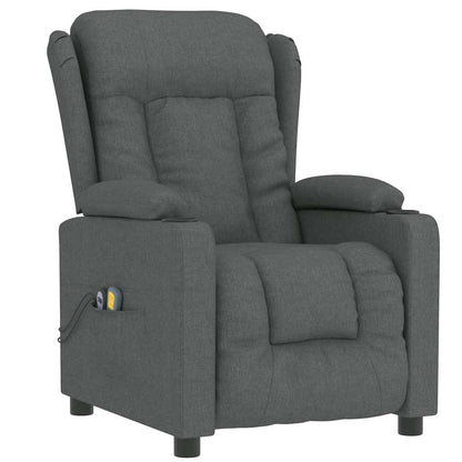 Elektrické Masážní Křeslo Tmavě Šedé Textil