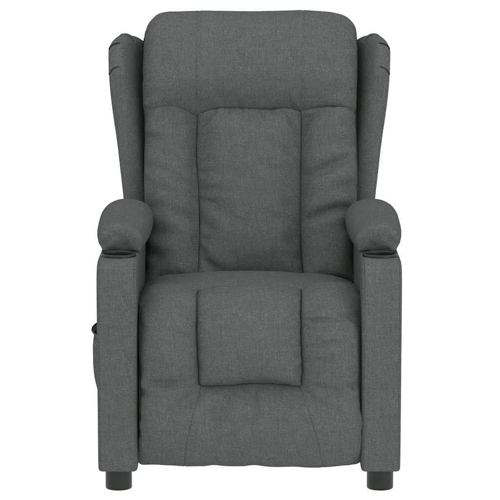 Elektrické Masážní Křeslo Tmavě Šedé Textil